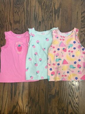 The Children's Place Pink, Mint & Pastel Fruit Print Tank Trio